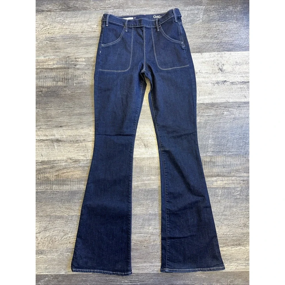 Gap 1969 Resolution Skinny Flare Jeans Womens 30L Mid Rise Stretch Denim